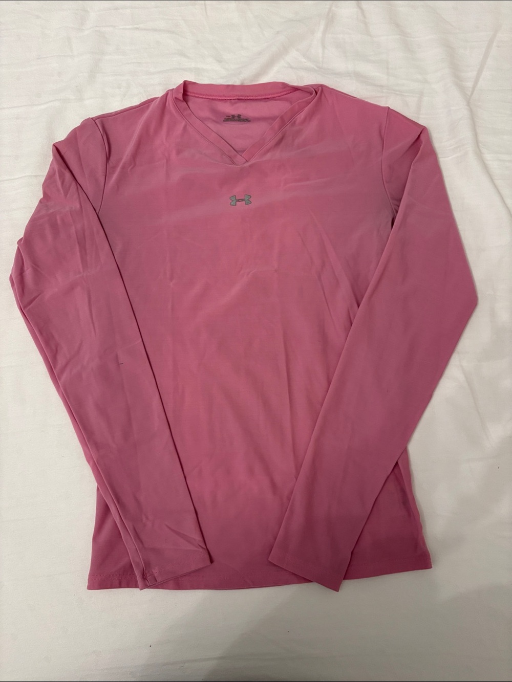 Under Armour Rose Pink V-Neck Long Sleeve Athletic Top